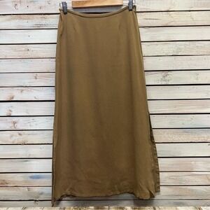 Jones & Co Silk Skirt Brown Maxi Flowy Long Skirt Boho Balletcore Quiet Luxury 8